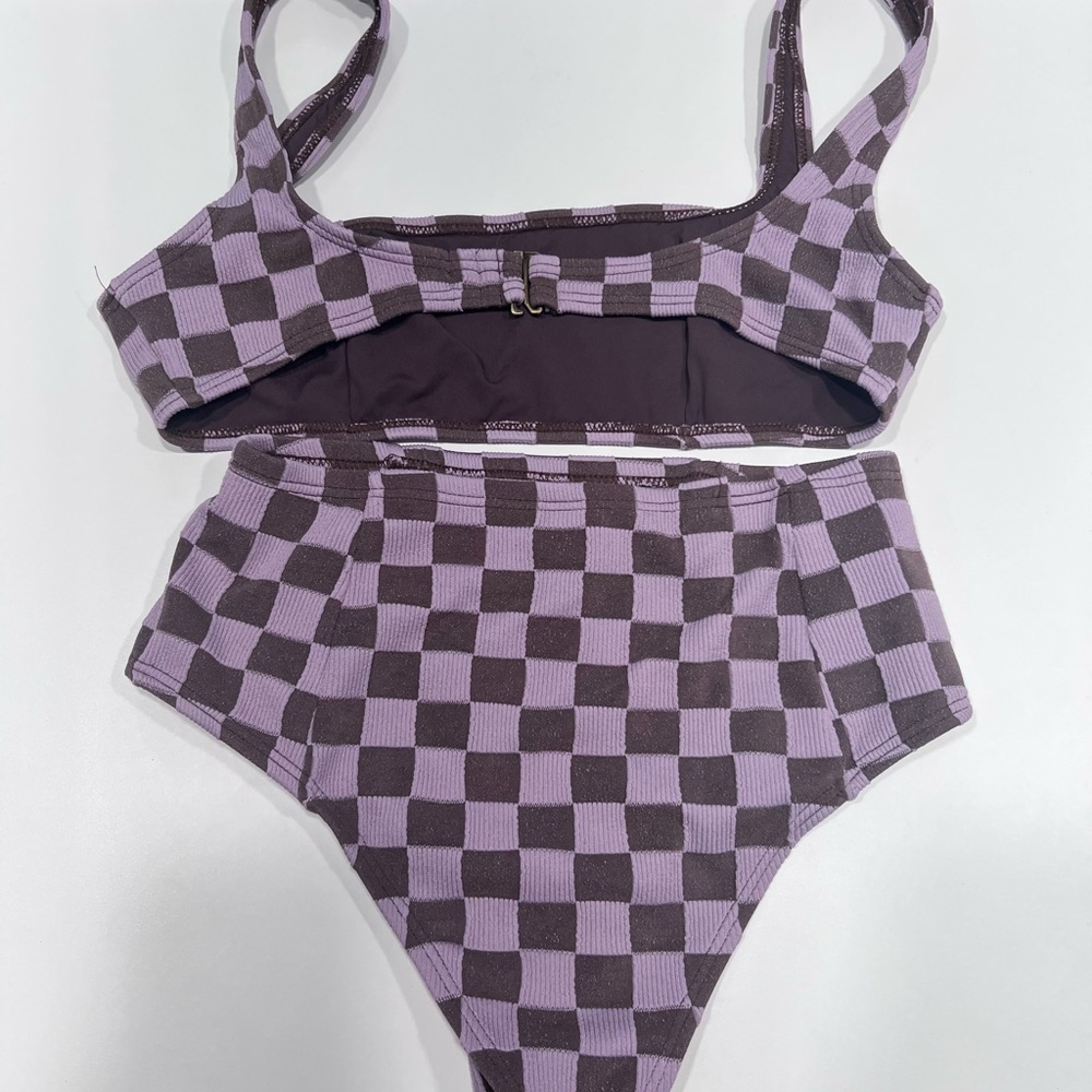 Two Piece Checkered Swimsuit